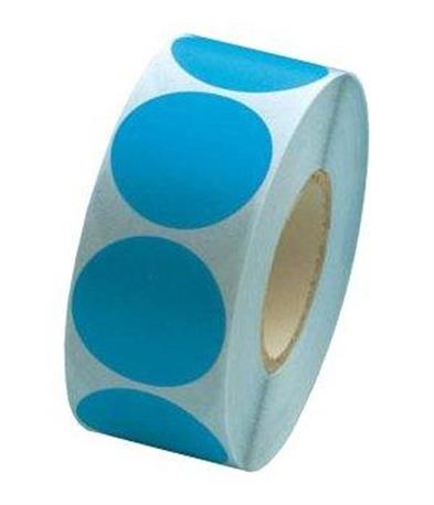 Fluorsticker 25mm. Fluor Blauw